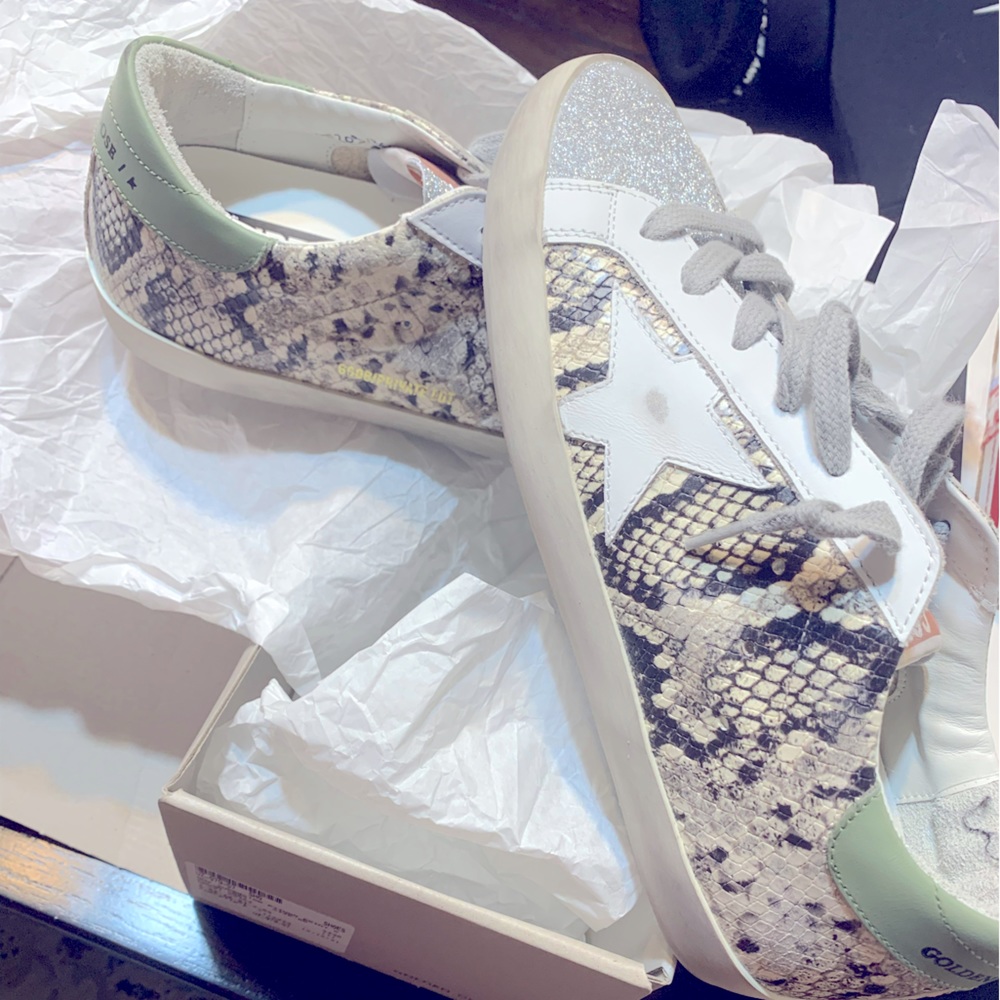 Women’s Golden Goose “SuperStar Python Print S” Size 8